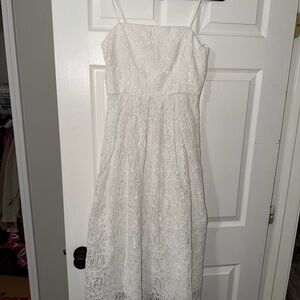 Astr Strapless White Floral Dress